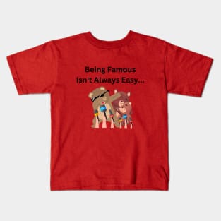 Being Famous Isn't Always Easy Tattooed Bear Kids T-Shirt